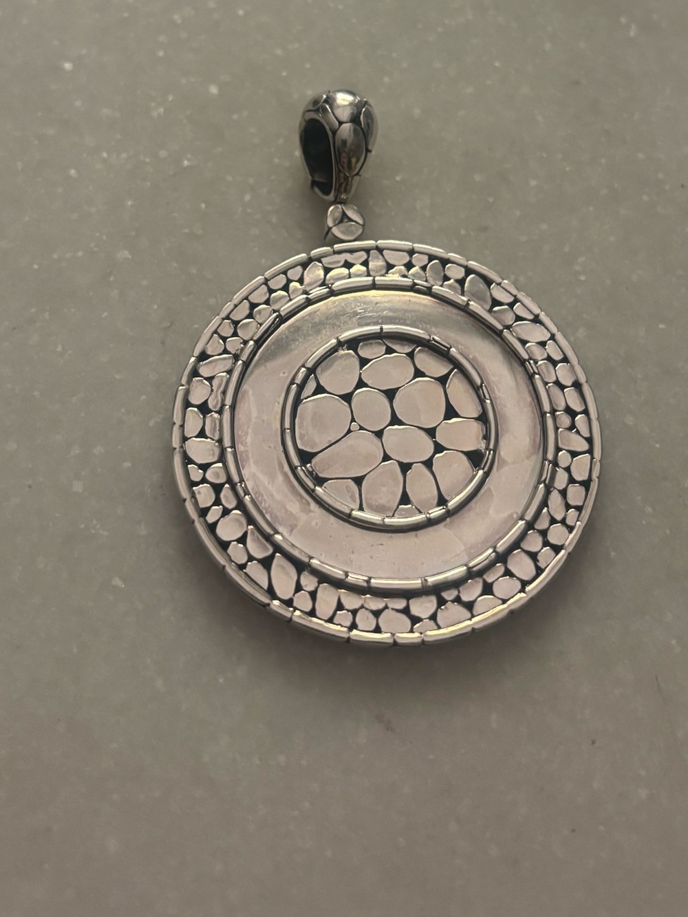 John Hardy Kali Sterling Silver Large Round Reversible Pendant 925 35g